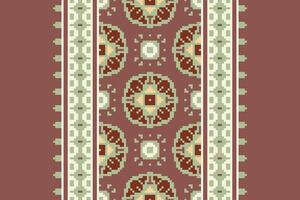 Banarasi Pattern Seamless Scandinavian pattern Motif embroidery, Pixel Ikat embroidery Design for Print tie dyeing pillowcase sambal puri kurti mughal architecture vector