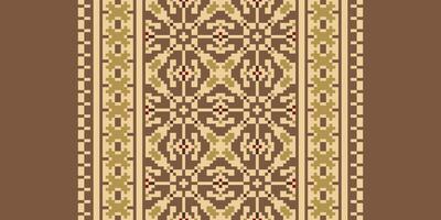 Tie dye Pattern Seamless Mughal architecture Motif embroidery, Pixel Ikat embroidery Design for Print Texture fabric saree sari carpet. kurta patola saree vector