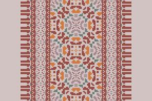 Kurti Pattern Seamless Bandana print silk Motif embroidery, Pixel Ikat embroidery Design for Print pattern vintage flower folk navajo patchwork pattern vector