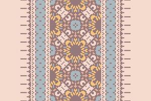 Kurti Pattern Seamless Mughal architecture Motif embroidery, Pixel Ikat embroidery Design for Print pattern vintage flower folk navajo patchwork pattern vector