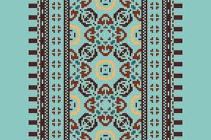 Kurti Pattern Seamless Mughal architecture Motif embroidery, Pixel Ikat embroidery Design for Print indigenous art aboriginal art pattern floral kurti mughal border vector