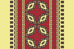 Kurti Pattern Seamless Scandinavian pattern Motif embroidery, Pixel Ikat embroidery Design for Print vyshyvanka placemat quilt sarong sarong beach kurtis Indian motifs vector