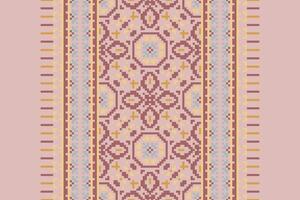 Kurti Pattern Seamless Scandinavian pattern Motif embroidery, Pixel Ikat embroidery Design for Print pattern vintage flower folk navajo patchwork pattern vector
