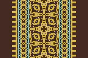 Kurti Pattern Seamless Scandinavian pattern Motif embroidery, Pixel Ikat embroidery Design for Print Texture fabric saree sari carpet. kurta patola saree vector