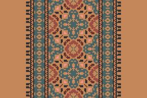 Kurti Pattern Seamless Scandinavian pattern Motif embroidery, Pixel Ikat embroidery Design for Print border embroidery ancient egypt vector