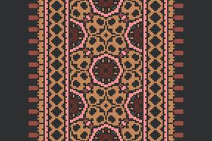 Ghagra Pattern Seamless Native American, Motif embroidery, Pixel Ikat embroidery Design for Print Texture fabric saree sari carpet. kurta patola saree vector