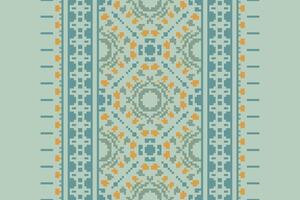 Kurti Pattern Seamless Scandinavian pattern Motif embroidery, Pixel Ikat embroidery Design for Print tapestry floral kimono repeat pattern lacing spanish motif vector