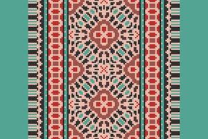 Ghagra Pattern Seamless Bandana print silk Motif embroidery, Pixel Ikat embroidery Design for Print scandinavian pattern saree ethnic nativity gypsy pattern vector