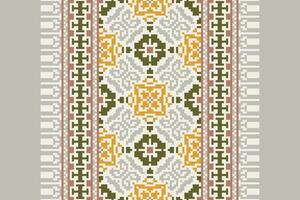 Ghagra Pattern Seamless Australian aboriginal pattern Motif embroidery, Pixel Ikat embroidery Design for Print tapestry floral kimono repeat pattern lacing spanish motif vector