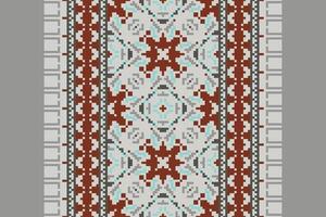 Ghagra Pattern Seamless Mughal architecture Motif embroidery, Pixel Ikat embroidery Design for Print indonesian batik motif embroidery native american kurta mughal design vector