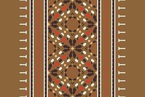 Ghagra Pattern Seamless Scandinavian pattern Motif embroidery, Pixel Ikat embroidery Design for Print endless arabesque cloth dupatta shawl bandana print silk kurta men vector