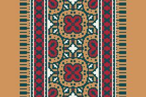 Ghagra Pattern Seamless Scandinavian pattern Motif embroidery, Pixel Ikat embroidery Design for Print tie dyeing pillowcase sambal puri kurti mughal architecture vector