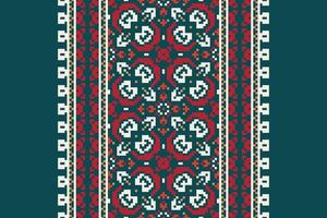 Ghagra Pattern Seamless Scandinavian pattern Motif embroidery, Pixel Ikat embroidery Design for Print tapestry floral kimono repeat pattern lacing spanish motif vector