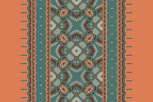 Ghagra Pattern Seamless Scandinavian pattern Motif embroidery, Pixel Ikat embroidery Design for Print figure tribal ink on cloth patola sari vector