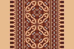 Motif folklore pattern Seamless Native American, Motif embroidery, Pixel Ikat embroidery Design for Print scandinavian pattern saree ethnic nativity gypsy pattern vector