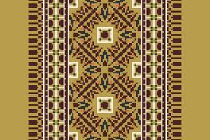 Motif folklore pattern Seamless Native American, Motif embroidery, Pixel Ikat embroidery Design for Print kurta pattern mughal motifs tapestry pattern floral repeat vector