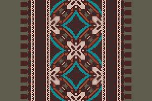 Ghagra Pattern Seamless Mughal architecture Motif embroidery, Pixel Ikat embroidery Design for Print figure tribal ink on cloth patola sari vector