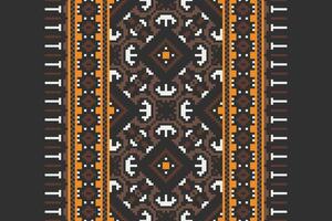 Motif folklore pattern Seamless Bandana print silk Motif embroidery, Pixel Ikat embroidery Design for Print Texture fabric saree sari carpet. kurta patola saree vector