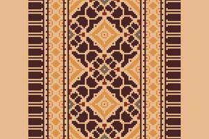 Motif folklore pattern Seamless Native American, Motif embroidery, Pixel Ikat embroidery Design for Print tapestry floral kimono repeat pattern lacing spanish motif vector