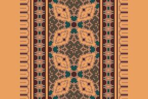 Motif folklore pattern Seamless Australian aboriginal pattern Motif embroidery, Pixel Ikat embroidery Design for Print pattern vintage flower folk navajo patchwork pattern vector