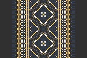Motif folklore pattern Seamless Bandana print silk Motif embroidery, Pixel Ikat embroidery Design for Print scandinavian pattern saree ethnic nativity gypsy pattern vector