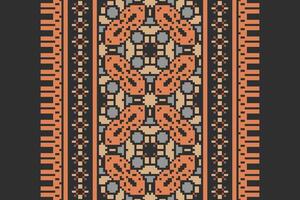 Motif folklore pattern Seamless Mughal architecture Motif embroidery, Pixel Ikat embroidery Design for Print indigenous art aboriginal art pattern floral kurti mughal border vector