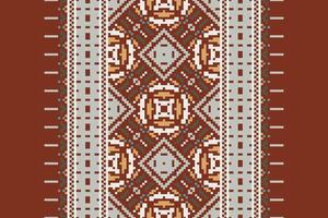 Motif folklore pattern Seamless Mughal architecture Motif embroidery, Pixel Ikat embroidery Design for Print scandinavian pattern saree ethnic nativity gypsy pattern vector