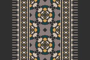Motif folklore pattern Seamless Mughal architecture Motif embroidery, Pixel Ikat embroidery Design for Print border embroidery ancient egypt vector