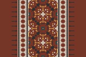 Motif folklore pattern Seamless Mughal architecture Motif embroidery, Pixel Ikat embroidery Design for Print scandinavian pattern saree ethnic nativity gypsy pattern vector