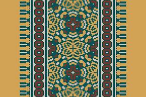 Motif folklore pattern Seamless Scandinavian pattern Motif embroidery, Pixel Ikat embroidery Design for Print scarf hijab pattern kerchief Pixel Ikat Silk kurti model mughal patterns vector