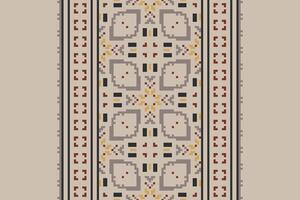 Motif folklore pattern Seamless Scandinavian pattern Motif embroidery, Pixel Ikat embroidery Design for Print endless arabesque cloth dupatta shawl bandana print silk kurta men vector