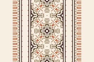 Silk fabric Patola sari Pattern Seamless Native American, Motif embroidery, Pixel Ikat embroidery Design for Print Texture fabric saree sari carpet. kurta patola saree vector