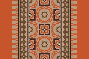 Motif folklore pattern Seamless Scandinavian pattern Motif embroidery, Pixel Ikat embroidery Design for Print egyptian pattern tibetan mandala bandanna vector