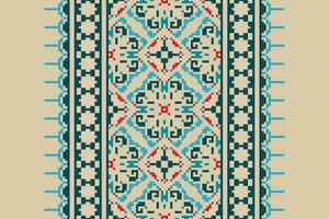 Silk fabric Patola sari Pattern Seamless Native American, Motif embroidery, Pixel Ikat embroidery Design for Print tie dyeing pillowcase sambal puri kurti mughal architecture vector
