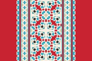 Silk fabric Patola sari Pattern Seamless Native American, Motif embroidery, Pixel Ikat embroidery Design for Print pattern vintage flower folk navajo patchwork pattern vector