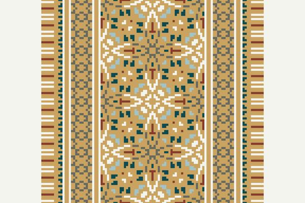 Silk fabric Patola sari Pattern Seamless Bandana print silk Motif embroidery, Pixel Ikat embroidery Design for Print pattern vintage flower folk navajo patchwork pattern