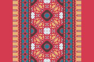 Silk fabric Patola sari Pattern Seamless Mughal architecture Motif embroidery, Pixel Ikat embroidery Design for Print scandinavian pattern saree ethnic nativity gypsy pattern vector