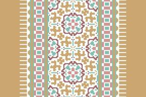 Silk fabric Patola sari Pattern Seamless Scandinavian pattern Motif embroidery, Pixel Ikat embroidery Design for Print indonesian batik motif embroidery native american kurta mughal design vector