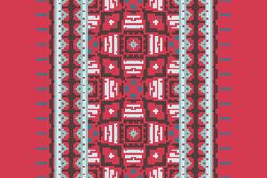 Silk fabric Patola sari Pattern Seamless Mughal architecture Motif embroidery, Pixel Ikat embroidery Design for Print pattern vintage flower folk navajo patchwork pattern vector