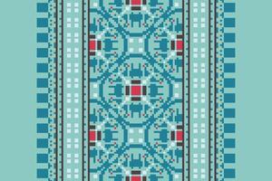 Silk fabric Patola sari Pattern Seamless Mughal architecture Motif embroidery, Pixel Ikat embroidery Design for Print figure tribal ink on cloth patola sari vector