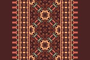 Silk fabric Patola sari Pattern Seamless Scandinavian pattern Motif embroidery, Pixel Ikat embroidery Design for Print vyshyvanka placemat quilt sarong sarong beach kurtis Indian motifs vector