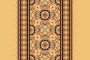 Silk fabric Patola sari Pattern Seamless Scandinavian pattern Motif embroidery, Pixel Ikat embroidery Design for Print egyptian pattern tibetan mandala bandanna vector
