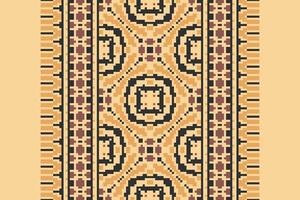 Nordic pattern Seamless Bandana print silk Motif embroidery, Pixel Ikat embroidery Design for Print egyptian pattern tibetan mandala bandanna vector