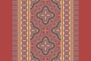 Nordic pattern Seamless Bandana print silk Motif embroidery, Pixel Ikat embroidery Design for Print scandinavian pattern saree ethnic nativity gypsy pattern vector