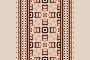 Nordic pattern Seamless Bandana print silk Motif embroidery, Pixel Ikat embroidery Design for Print tie dyeing pillowcase sambal puri kurti mughal architecture vector