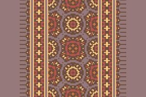 Nordic pattern Seamless Bandana print silk Motif embroidery, Pixel Ikat embroidery Design for Print pattern vintage flower folk navajo patchwork pattern vector