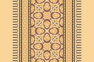 Nordic pattern Seamless Bandana print silk Motif embroidery, Pixel Ikat embroidery Design for Print scandinavian pattern saree ethnic nativity gypsy pattern vector