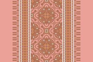 Nordic pattern Seamless Mughal architecture Motif embroidery, Pixel Ikat embroidery Design for Print tie dyeing pillowcase sambal puri kurti mughal architecture vector
