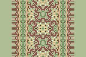 Nordic pattern Seamless Mughal architecture Motif embroidery, Pixel Ikat embroidery Design for Print indigenous art aboriginal art pattern floral kurti mughal border vector