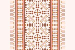 Nordic pattern Seamless Mughal architecture Motif embroidery, Pixel Ikat embroidery Design for Print scandinavian pattern saree ethnic nativity gypsy pattern vector